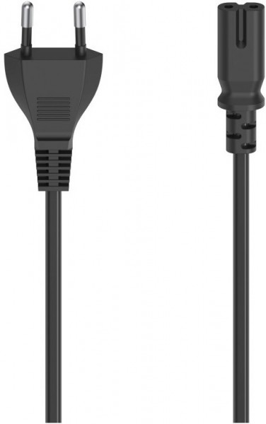 Netzkabel (1,5m) Euro-Stecker>2-pol.-Kupplung schwarz