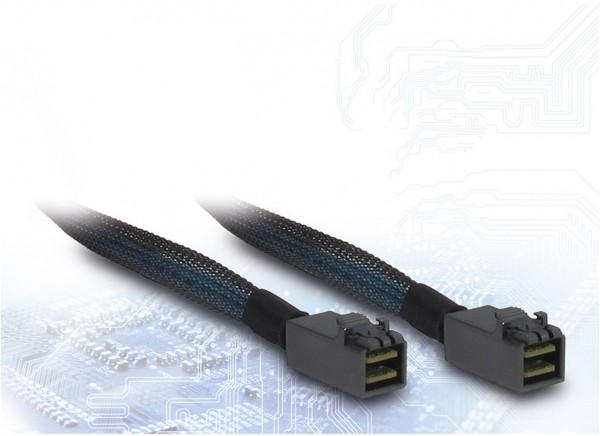 SFF-8643 Kabel (1m) schwarz/blau