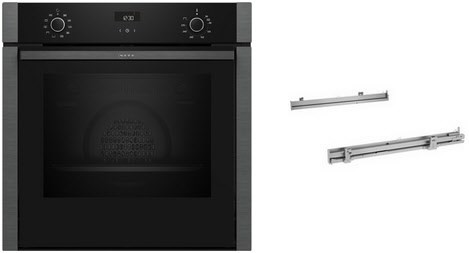 BLE310E Einbaubackofen bestehend aus B3ACE2AG3 + Z1608BX0 graphit, 71 l, Pizza-Stufe, schnelles Vorheizen, Heißluftgrill, 59,4 cm breit, A+