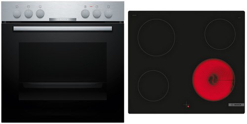Image of HND210CS63 Herdset bestehend aus HEA510BS3 + NKE611GA2E edelstahl/schwarz