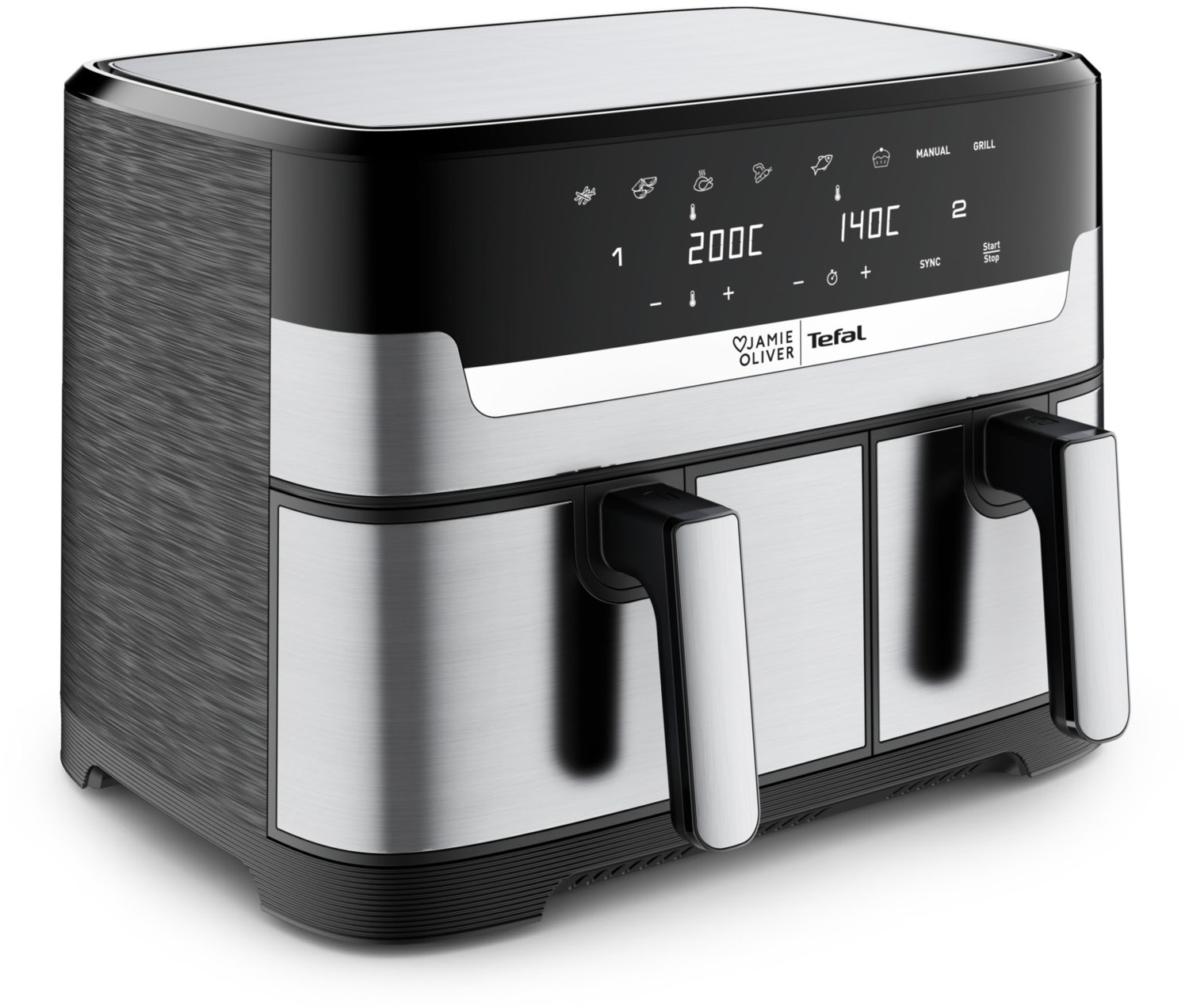 Image of EY90JDE Dual Easy Fry & Grill Heißluft-Fritteuse edelstahl