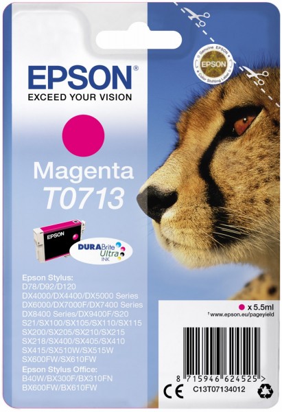 Singlepack T0713 DURABrite Ultra Tintenpatrone magenta