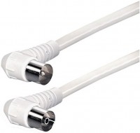 FKDW 2 x Winkel 1,5m Antennenkabel weiß