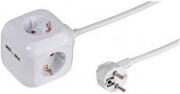 PC 4W2USB Steckdosenwürfel (4-fach) weiß