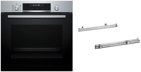 HBD578GH Einbaubackofen bestehend aus HBG578BS3 + HEZ538000, 71 l, Pizza-Stufe, schnelles Vorheizen, pyrolytische Selbstreinigung, 59,4 cm breit, A+