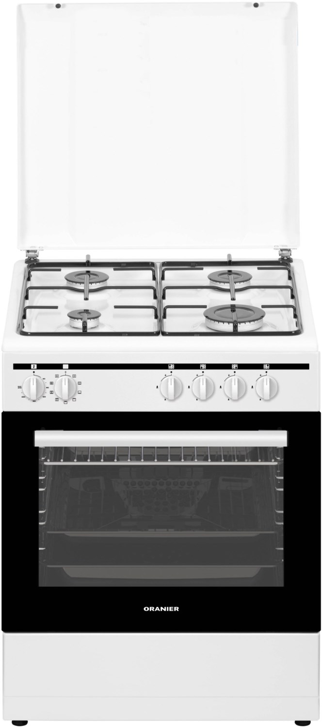 STK657 Gas-Kombi-Standherd weiß, 60 l, 60 cm breit, A, 4 Gaskochstellen