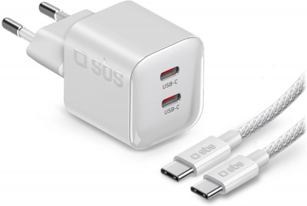 Dual USB-C AVS Wandladegerät (60W) inkl. USB Type-C (1,5m)