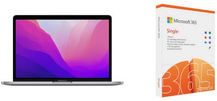 MacBook Pro 13 (MNEH3D/A) 33,74 cm (13,3) space grau inkl. 365 Single FPP