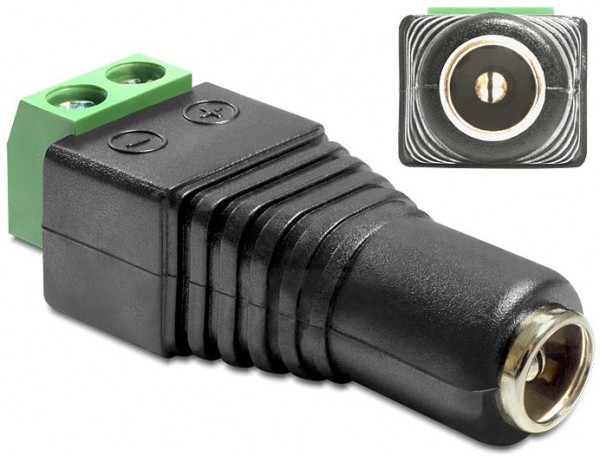 DC 2,5 x 5,5mm Bu > Terminalbl 2pin Adapter