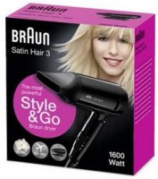 HD350 Style & Go Satin Hair 3 Haartrockner schwarz