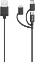 3in1-Micro-USB-Kabel (0,75m) inkl. Adapter auf USB-C & Lightning schwarz