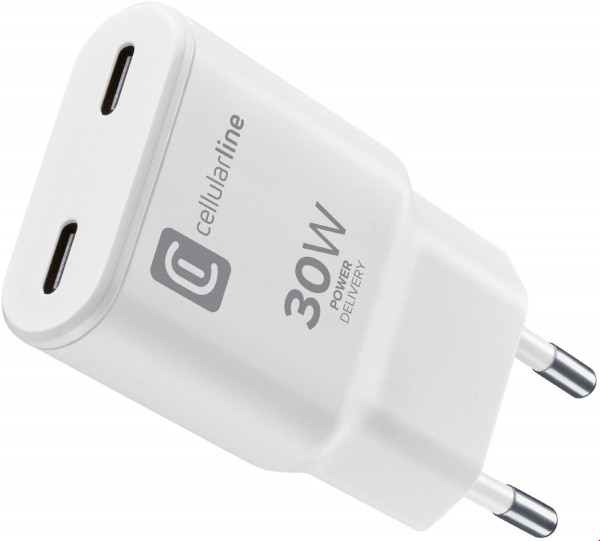 Dual USB Type-C GaN Ladegerät (30W) Netzteil weiß