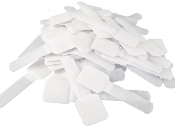 Wall Straps Kabelhalter (50Stk) Kletthalter weiß