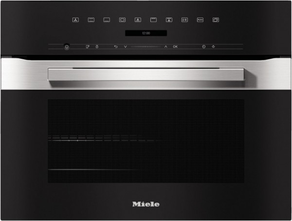 H 7244 B Kompakt-Backofen edelstahl/cleansteel, 49 l, schnelles Vorheizen, Rückwand katalytisch beschichtet, 59,5 cm breit, A+
