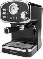 Design Espressomaschine Basic Siebträgermaschine schwarz, Milchbehälter, 15 bar, 1,25 l