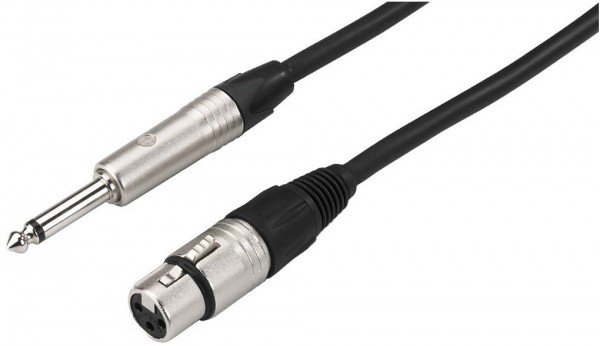MMCN-1000/SW Mikrofon-Kabel (10m) 6,3-mm-Mono-Klinke / XLR-Kupplung schwarz