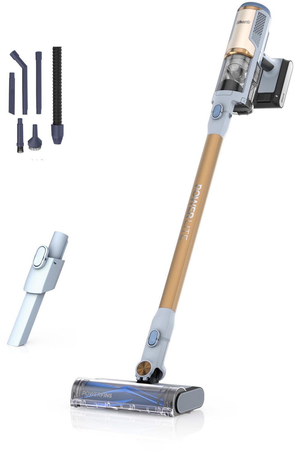 PowerLite BU1624EU Akku-Stielstaubsauger hellblau/senf