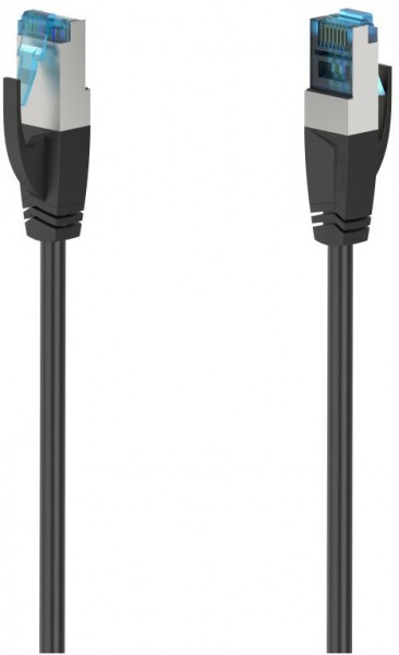 Netzwerkkabel CAT-6a (0,25m) 10 Gbit/s, S/FTP geschirmt schwarz