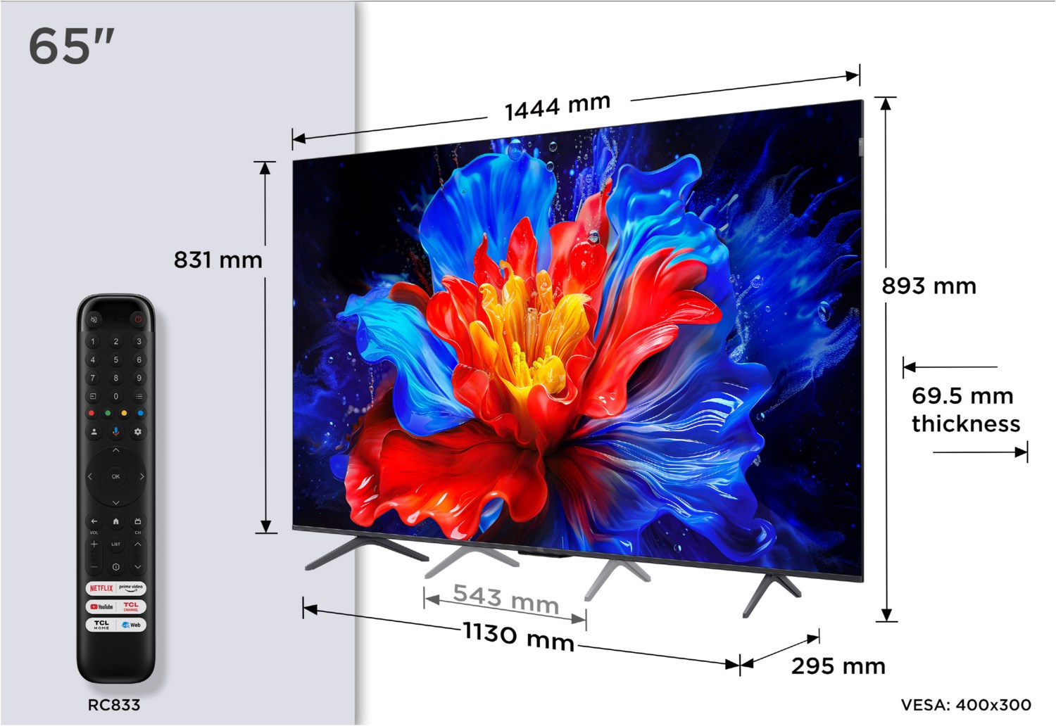 65P89K 164 cm (65") QLED-TV brushed metal
