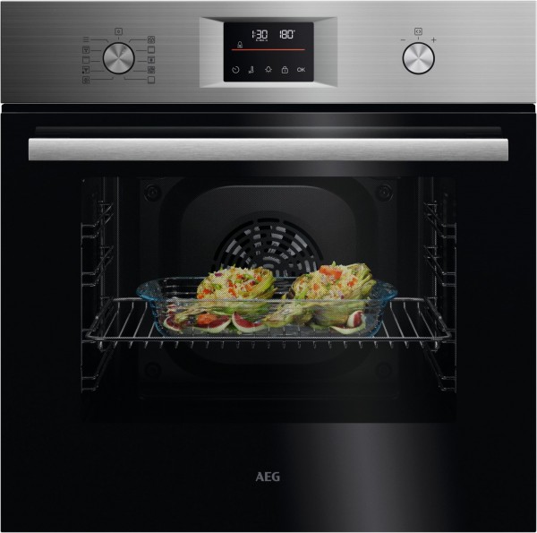 NBU5P41CM Einbaubackofen edelstahl/antifingerprint, 65 l, Pizza-Stufe, schnelles Vorheizen, Heißluftgrill, pyrolytische Selbstreinigung, 59,4 cm breit