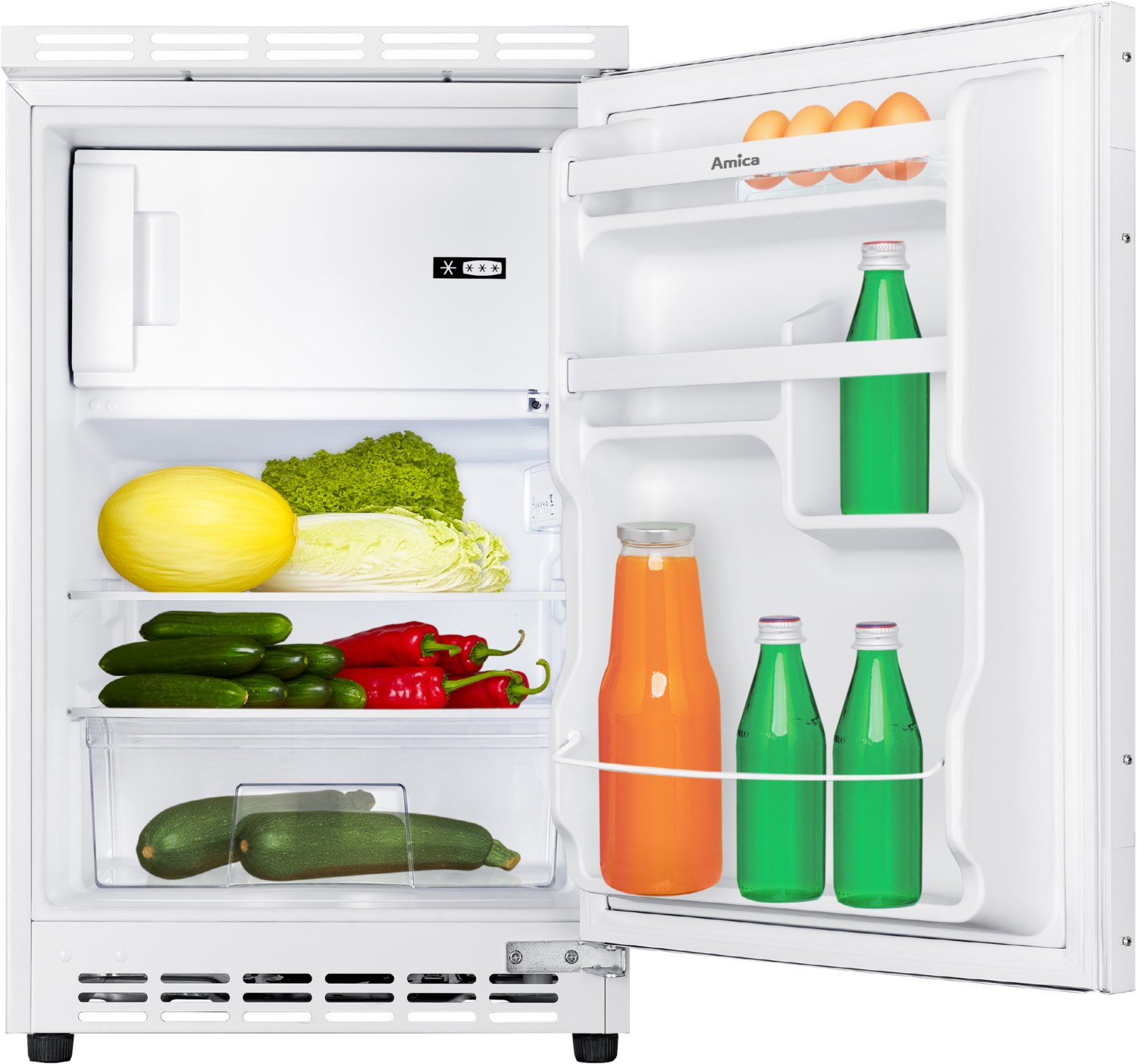 Amica UKSD 361 950 Unterbau-Kühlschrank mit Gefrierfach weiß / E