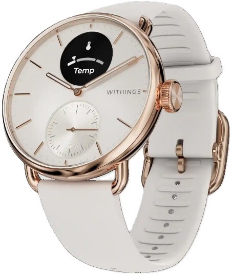 Withings Scanwatch 2 - Hybrid Smartwatch mit Überwachung der Herzgesundheit - Roségold und 38mm