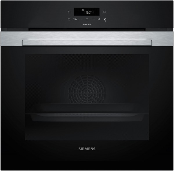 HQ372G0S3 Backofen mit Dampfunterstützung edelstahl, 71 l, Pizza-Stufe, schnelles Vorheizen, pyrolytische Selbstreinigung, 59,4 cm breit, A+, iQ300
