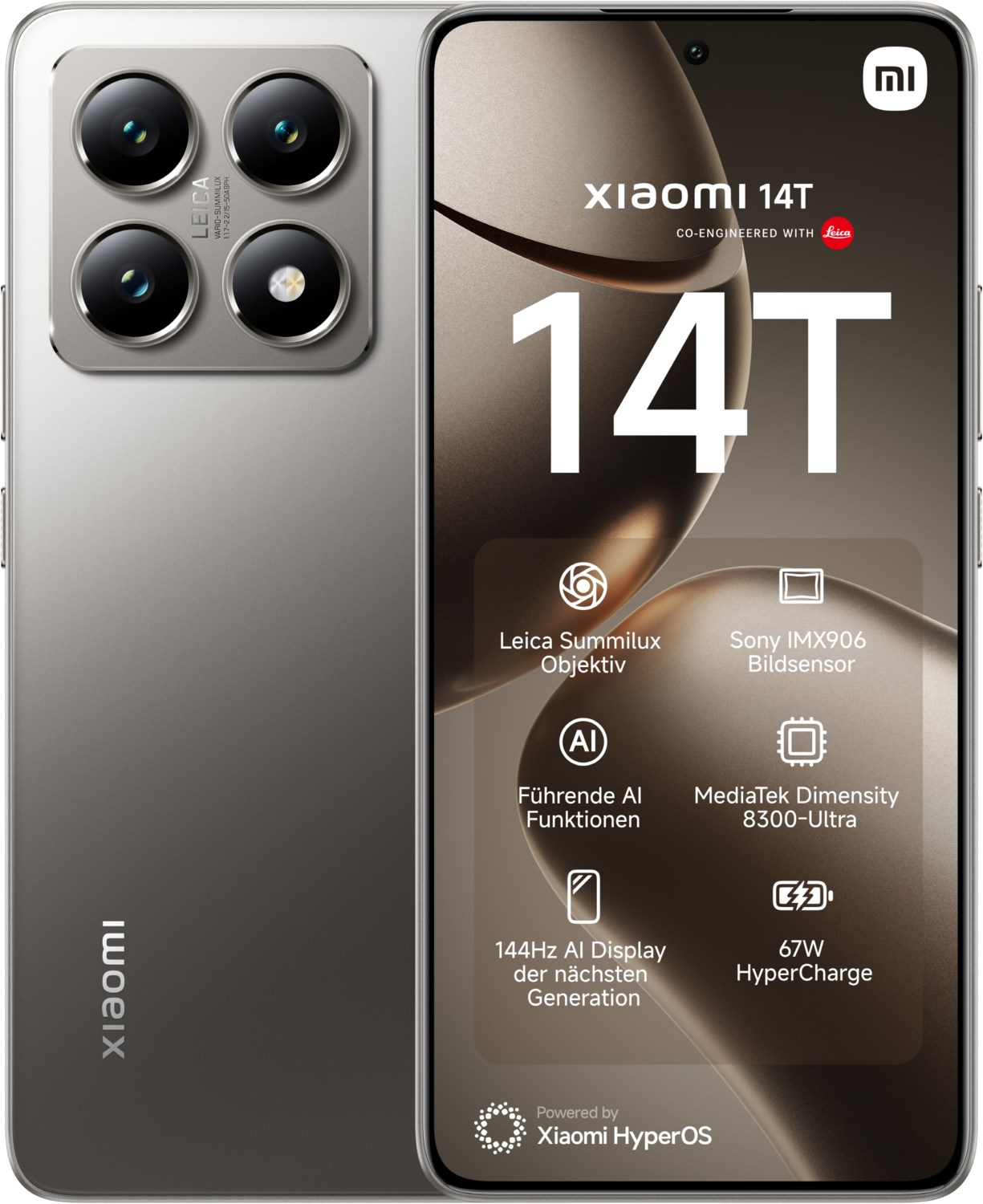 Xiaomi 14T Titan Gray チタングレイ　12GB/256GB Xiaomi 14T 5G Mobile,Titan Gray (12GB RAM+256GB) | MediaTek