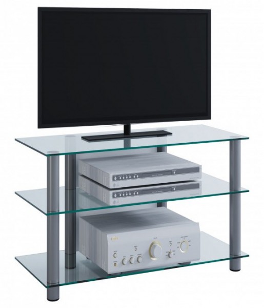 Sindas TV-Rack silber/klarglas