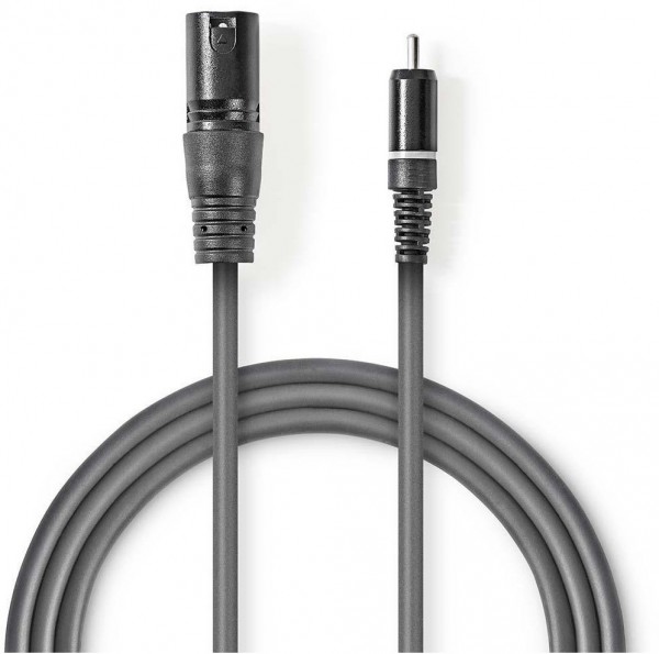 COTH15205GY30 XLR-Audiokabel (3m) XLR-3-Pol-Stecker>Cinch-Stecker grau