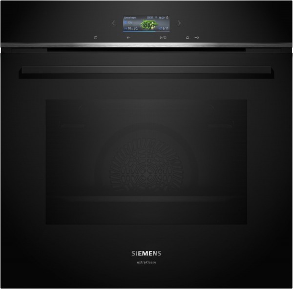 HB774GLB1 Einbaubackofen schwarz, 71 l, Pizza-Stufe, schnelles Vorheizen, WLAN, pyrolytische Selbstreinigung, 59,4 cm breit, A+, iQ700