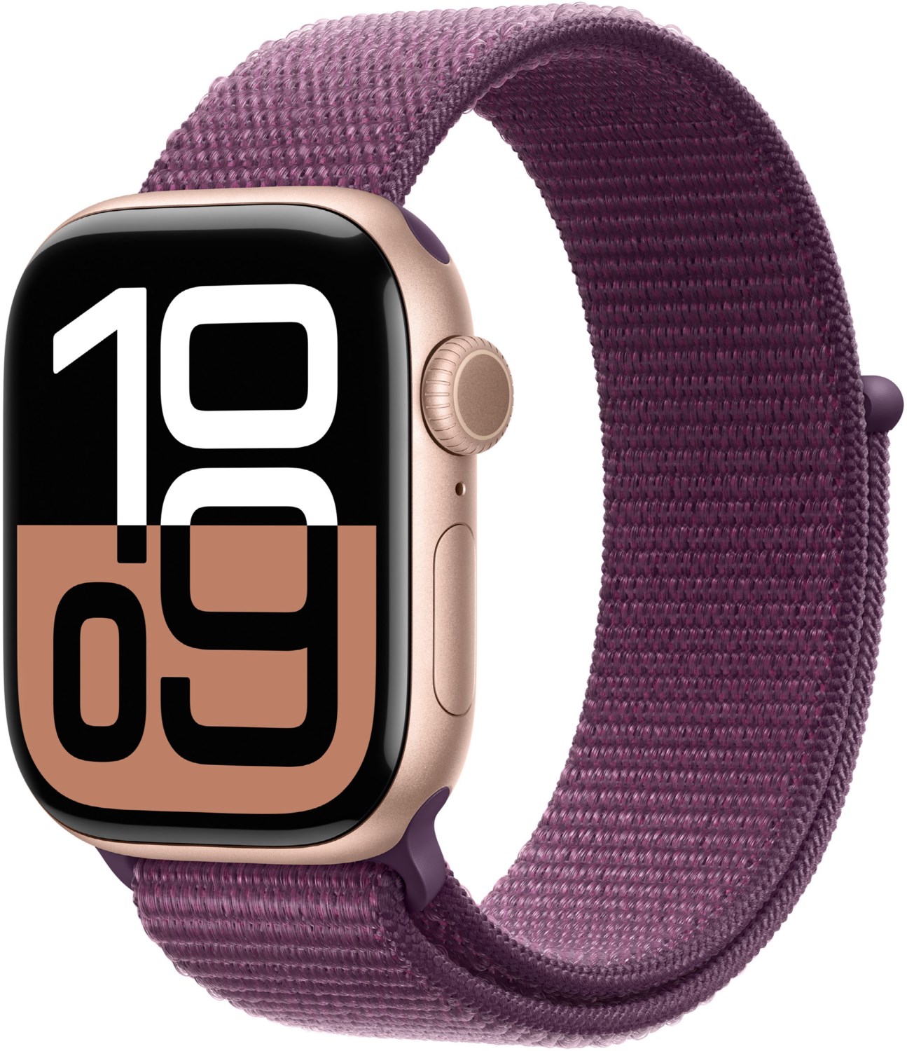 Image of Apple Watch Series 10 (42mm) GPS Aluminium mit Sport Loop roségold/pflaume