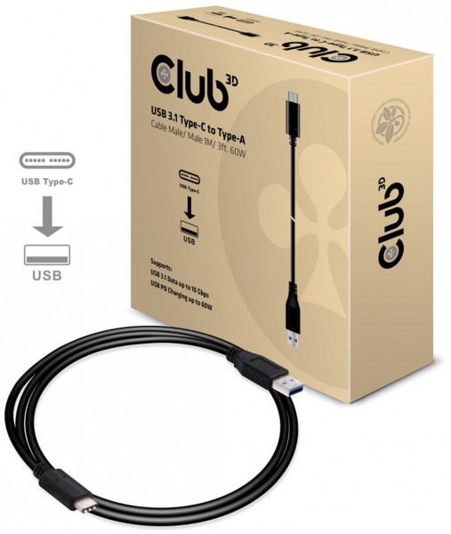 USB 3.1 C Gen 2 > USB A PD 60W (1m) Stecker > Stecker