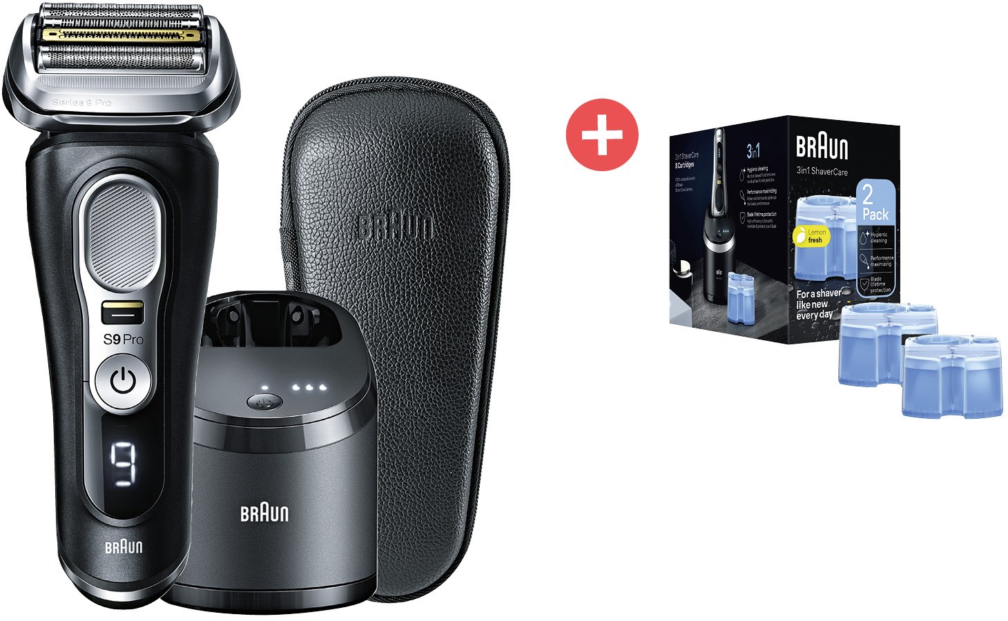 Braun 9460cc System wet&dry Series 9 Rasierer + Dein Geschenk: Braun Nachfüllkartuschen (2er-Pack)