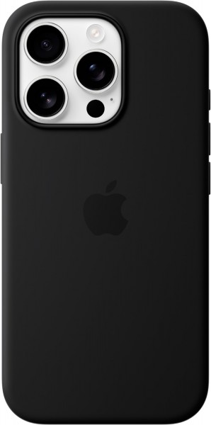 Silikon Case mit MagSafe für iPhone 16 Pro schwarz