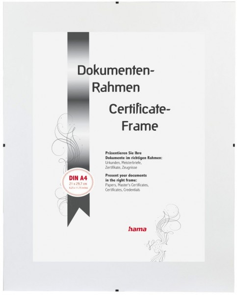 Rahmenloser Bildhalter Clip-Fix Normalglas, 21x29,7cm