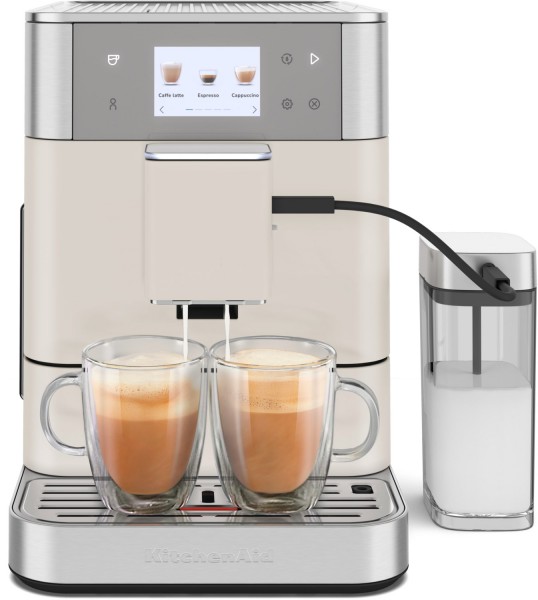 5KES8557EPL Kaffee-Vollautomat porcelain white, Milchbehälter, Cappuccino, 15 bar, 2,2 l, weiß