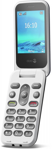 Doro 2820 Senioren-Handy – 4G Klapptelefon Mit Notruftaste, Großen Tasten & Ladestation – Blau/weiß