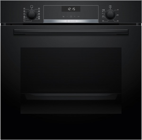 HBG537BB4 Einbaubackofen schwarz, 71 l, Pizza-Stufe, schnelles Vorheizen, 59,4 cm breit, A+, Serie 6