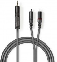 COTH22200GY30 Stereo-Kabel (3m) 3,5-mm-Stecker>2x Cinch-Stecker grau