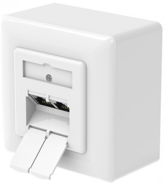 Netzwerkdose CAT-6a 10 Gbit/s Aufputz-/Unterputz weiss