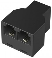 Modular-Verteiler Buchse 6p4c>2 Buchsen 6p4c schwarz