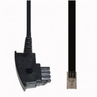T 180/1 TAE-F > Western 8/2 (1m) Telefonkabel schwarz