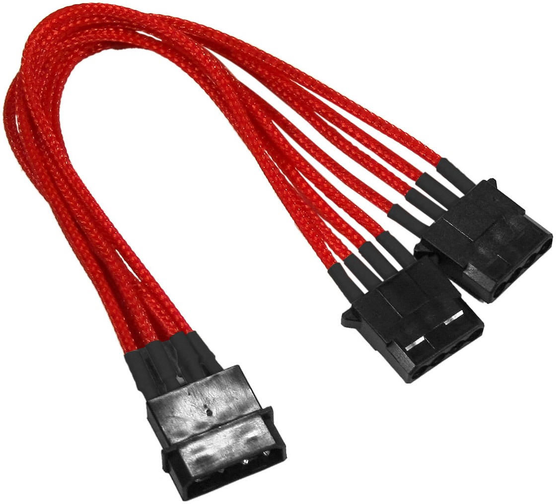 4-Pin Y-Kabel Single (0,2m) rot