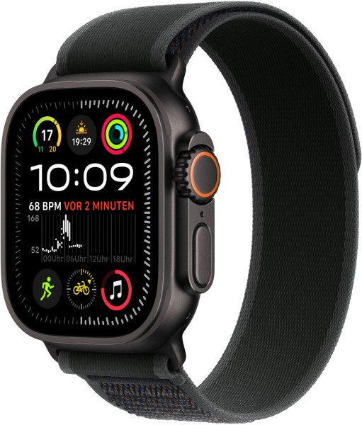 Apple Watch Ultra 2 49mm GPS 4G Titan mit Trail Loop Armband M L schwarz schwarz