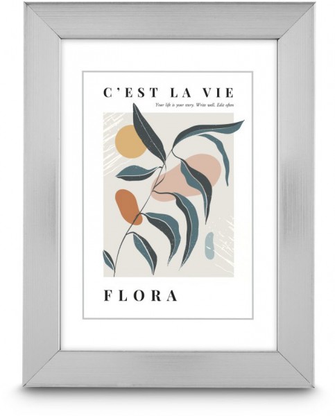 Kunststoffrahmen Flora 13x18cm silber