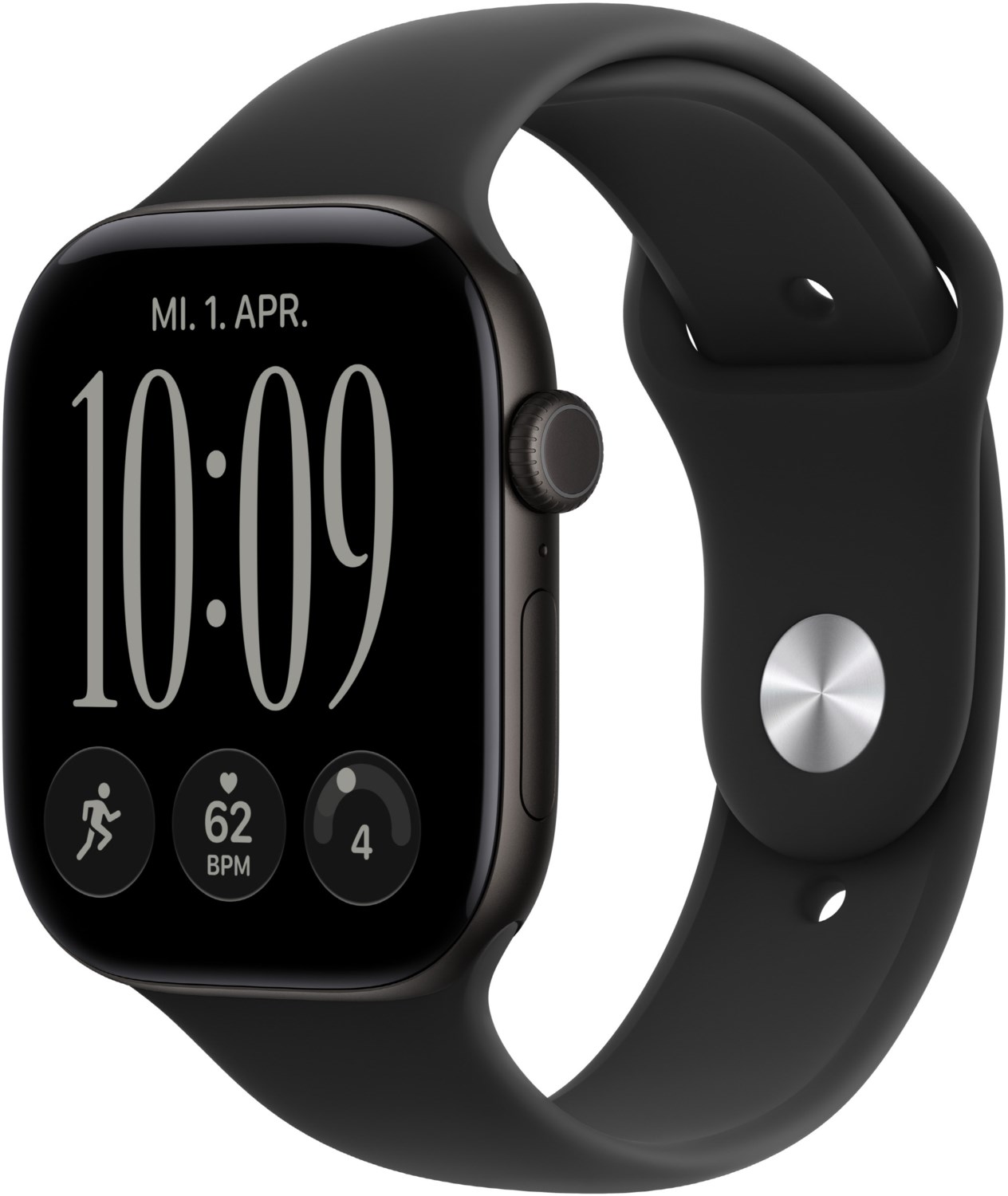 Apple Watch Series 12 (46mm) GPS+5G Smartwatch Alu mit Sportarmband M/L schwarz/schwarz