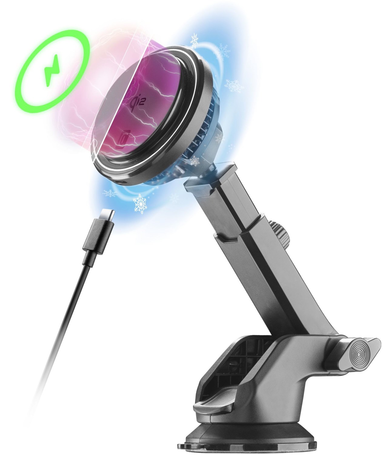 Freeze Mag Qi2 MagSafe Halterung schwarz