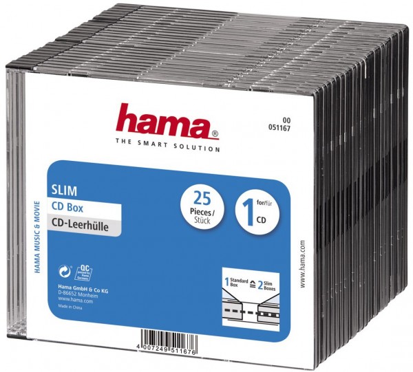 CD Slim Box 25er schwarz
