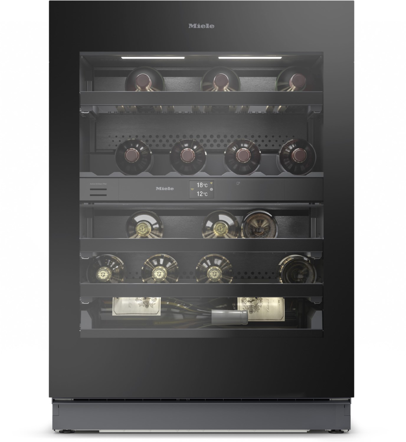 KWTUS 7196 E Unterbau-Weintemperierschrank obsidianschwarz